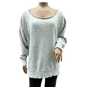 Lounge Life Weekend Sweatshirt Loose Fit Long Sleeve Pullover Light Gray Women S
